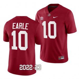 Men's Alabama Crimson Tide #10 JoJo Earle 2022-23 Crimson NCAA College Football Jersey 2403SQYN0